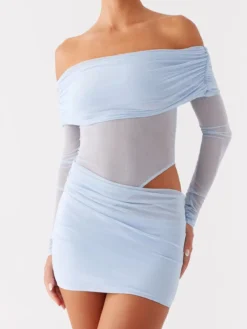 Women Mesh Off Shoulder Mini dress